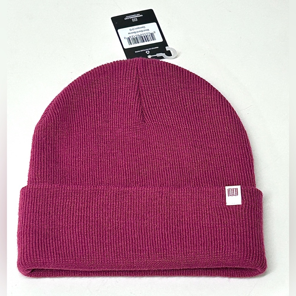 Unisex Adult Topo Designs Damson Wine Wool Blend One Size Beanie Cap Hat